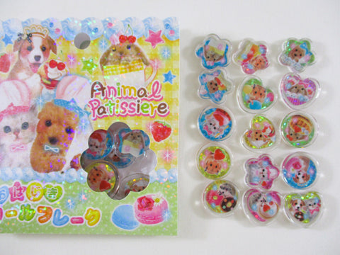 Cute Kawaii Crux Candy Drop Style Flake Stickers Sack - Dog Animal Patissiere Sweet Strawberry - for Journal Planner Agenda Craft Scrapbook