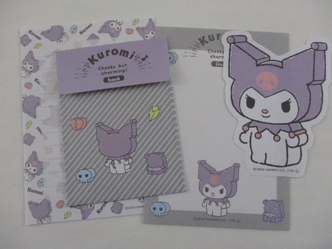 Cute Kawaii Sanrio Kuromi Mini Letter Set A - Small Writing Note Envelope Set Stationery