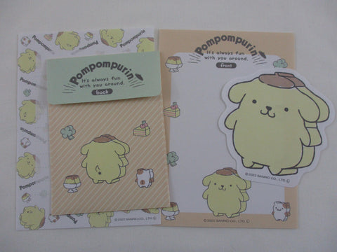 Cute Kawaii Sanrio Pom Pom Purin Mini Letter Set C - Small Writing Note Envelope Set Stationery