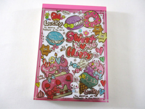 Rare ❤︎ Vintage *ੈ✩‧₊˚ Collectible ✿ Gift - Cute Kawaii VHTF Vintage Rare Collectible Kamio Happy Sweet Love 4 x 6 Inch Notepad / Memo Pad - Stationery Designer Paper Collection Gift