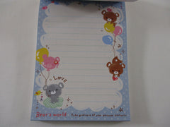 Rare ❤︎ Vintage *ੈ✩‧₊˚ Collectible ✿ Gift - Cute Kawaii VHTF Vintage Collectible Kamio Bear's World Donut Kitchen 4 x 6 Inch Notepad / Memo Pad - Stationery Designer Paper Collection