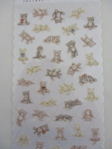 Cute Kawaii MW Fluffy Soft Stuffed Animal Series - Cat Kitten Kitty Feline Sticker Sheet - for Journal Planner Craft Organizer Calendar