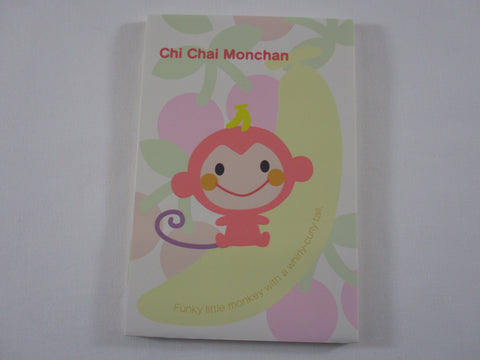 Rare ❤︎ Vintage *ੈ✩‧₊˚ Collectible ✿ Gift - Cute Kawaii Sanrio Chi Chai Monchan Monkey 4 x 6 Inch Notepad / Memo Pad preowned - Stationery Designer Paper Collection Gift
