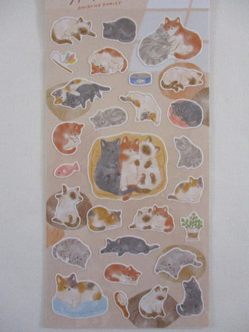 Cute Kawaii Mind Wave Ohirune Animal Pet Series  Sticker Sheet - Cat Kitten Kitty Feline A - for Journal Planner Craft Diary Gift Schedule