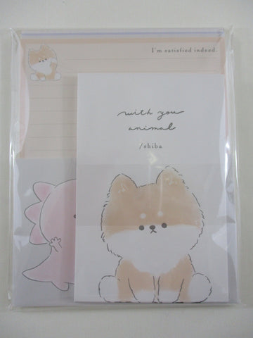 Cute Kawaii Kamio Animal Dog Dino Raccoon Letter Set Pack - Stationery Writing Paper Envelope Penpal Pen pal Stationary