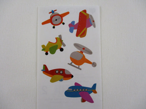 Mrs Grossman Chubby Airplanes Helicopter Fly Toy Sticker Sheet / Module - Vintage & Collectible - Stationery Journal Scrapbook Diary Notebook Planner Schedule Gift