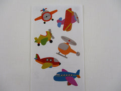 Mrs Grossman Chubby Airplanes Helicopter Fly Toy Sticker Sheet / Module - Vintage & Collectible - Stationery Journal Scrapbook Diary Notebook Planner Schedule Gift