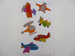 Mrs Grossman Chubby Airplanes Helicopter Fly Toy Sticker Sheet / Module - Vintage & Collectible - Stationery Journal Scrapbook Diary Notebook Planner Schedule Gift
