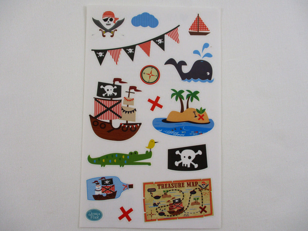 Mrs Grossman Pirates Skull Treasure Sticker Sheet / Module - 4 x 6.5 in - Vintage & Collectible