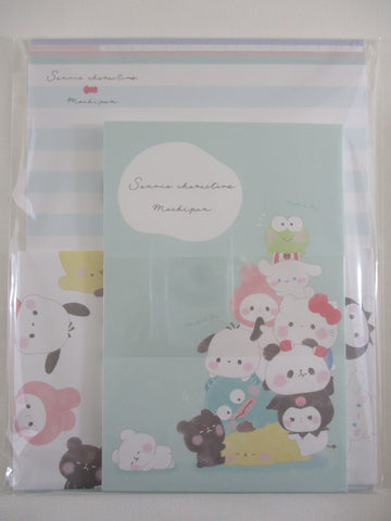Cute Kawaii Sanrio Characters B Pochacco Kuromi Cinnamoroll My Melody Purin Keroppi Letter Set Pack - Stationery Writing Paper Envelope Penpal