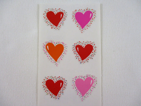 Mrs Grossman Twinkle Hearts Love Valentine Sticker Sheet / Module - Vintage & Collectible - Stationery Journal Scrapbook Diary Notebook Planner Schedule Gift