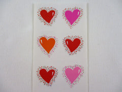 Mrs Grossman Twinkle Hearts Love Valentine Sticker Sheet / Module - Vintage & Collectible - Stationery Journal Scrapbook Diary Notebook Planner Schedule Gift