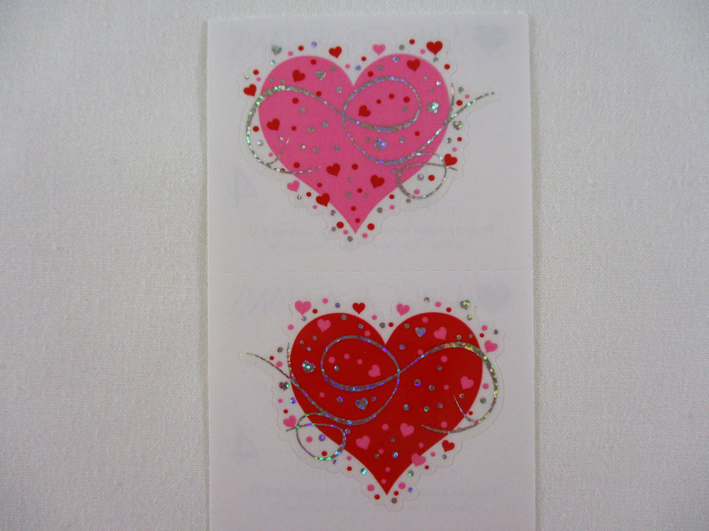 Mrs Grossman Fancy Hearts Love Valentine Sticker Sheet / Module - Vintage & Collectible - Stationery Journal Scrapbook Diary Notebook Planner Schedule Gift