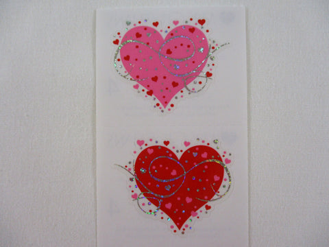 Mrs Grossman Fancy Hearts Love Valentine Sticker Sheet / Module - Vintage & Collectible - Stationery Journal Scrapbook Diary Notebook Planner Schedule Gift