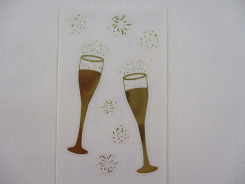 Mrs Grossman Celebration Glasses Cheers Reflections Twinkle Sticker Sheet / Module - Vintage & Collectible - Stationery Journal Scrapbook Diary Notebook Planner Schedule Gift