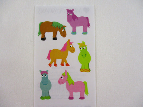 Mrs Grossman Chubby Ponies Horse Farm Animal Sticker Sheet / Module - Vintage & Collectible - Stationery Journal Scrapbook Diary Notebook Planner Schedule Gift