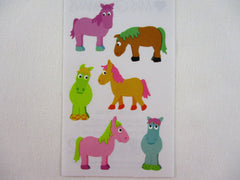 Mrs Grossman Chubby Ponies Horse Farm Animal Sticker Sheet / Module - Vintage & Collectible - Stationery Journal Scrapbook Diary Notebook Planner Schedule Gift