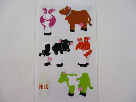 Mrs Grossman Chubby Cows Farm Animal Sticker Sheet / Module - Vintage & Collectible - Stationery Journal Scrapbook Diary Notebook Planner Schedule Gift