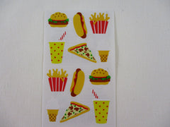 Mrs Grossman Fast Food Fries Burger Hotdog Pizza Soda Drink Sticker Sheet / Module - Vintage & Collectible - Stationery Journal Scrapbook Diary Notebook Planner Schedule Gift
