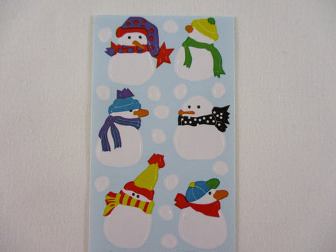 Mrs Grossman Tiny Snowmen Winter Sticker Sheet / Module - Vintage & Collectible - Stationery Journal Scrapbook Diary Notebook Planner Schedule Gift
