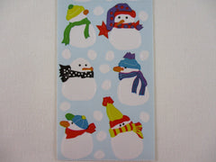 Mrs Grossman Tiny Snowmen Winter Sticker Sheet / Module - Vintage & Collectible - Stationery Journal Scrapbook Diary Notebook Planner Schedule Gift