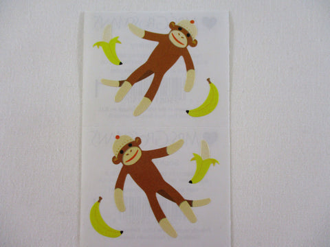Mrs Grossman Sock Monkey Toy Sticker Sheet / Module - Vintage & Collectible - Stationery Journal Scrapbook Diary Notebook Planner Schedule Gift