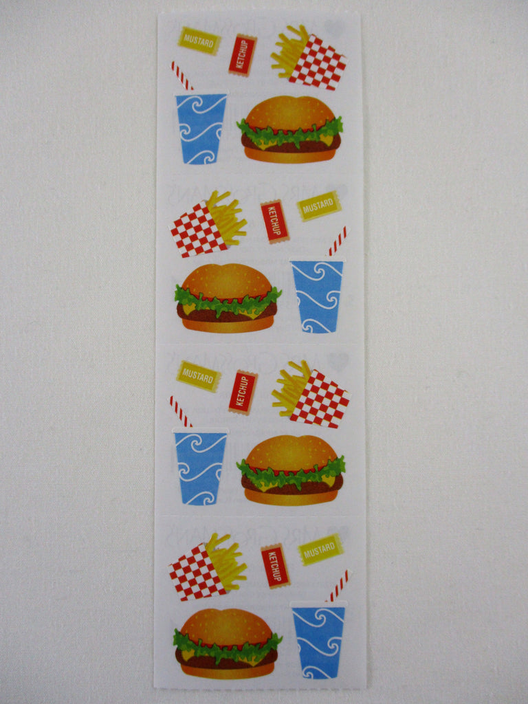 Mrs Grossman Burger & Fries Sticker Sheet / Module - Vintage & Collectible