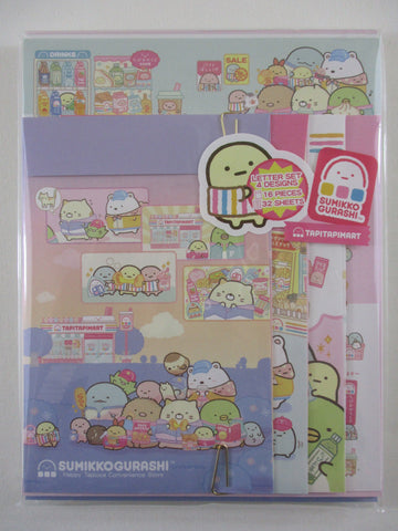Cute Kawaii San-X ૮ ・ﻌ・ა Sumikko Gurashi Tapitapi Mart Shop Letter Set Pack - 2024 - Stationery Writing Paper Envelope Penpal Gift
