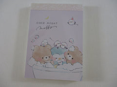 Cute Kawaii Kamio Good Night Moffy Bear Bird Penguin Mini Notepad / Memo Pad - Stationery Designer Writing Paper Collection Gift