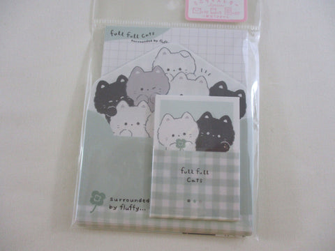 Cute Kawaii Q-Lia Full Cats Kitty Feline Pet MINI Letter Set Pack - Stationery Writing Note Paper Envelope Gift Surprise Note