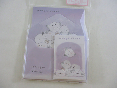 Cute Kawaii Q-Lia Bird Enaga Tower MINI Letter Set Pack - Stationery Writing Note Paper Envelope Gift Surprise Note