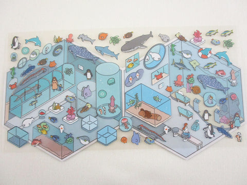 Cute Kawaii Kamio Space Hall Series Sticker Sheet B - Aquarium Fish Whale Shark - for Journal Planner Craft Agenda Scrapbook Stationery Schedule Diary Gift