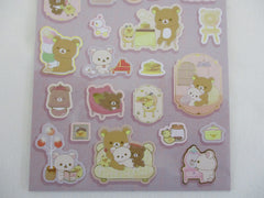 Cute Kawaii San-X Rilakkuma Bear Home to Relax Sticker Sheet 2024 - A - for Planner Journal Scrapbook Craft Diary Schedule Gift