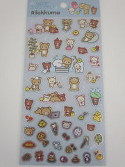 Cute Kawaii San-X Rilakkuma Bear Classic Glittery Sticker Sheet 2024 - B - for Planner Journal Scrapbook Craft Diary Schedule Gift