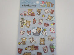 Cute Kawaii San-X Rilakkuma Bear Classic Glittery Sticker Sheet 2024 - B - for Planner Journal Scrapbook Craft Diary Schedule Gift