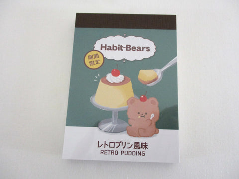 Cute Kawaii Q-Lia Bear Pudding Mini Notepad / Memo Pad - Stationery Journal Diary Craft Gift