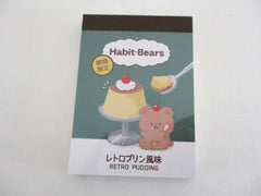 Cute Kawaii Q-Lia Bear Pudding Mini Notepad / Memo Pad - Stationery Journal Diary Craft Gift