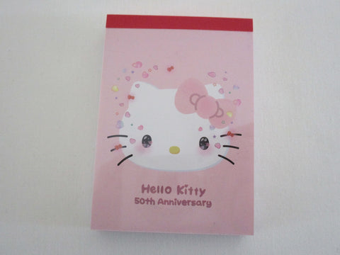 Cute Kawaii Sanrio Hello Kitty 50th Anniversary Mini Notepad / Memo Pad - Stationery Journal Diary Gift (preowned)