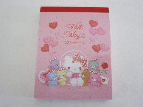 Cute Kawaii Sanrio Hello Kitty 50th Anniversary Mini Notepad / Memo Pad - Stationery Journal Diary Gift (preowned)