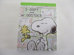 Cute Kawaii Peanuts Snoopy Mini Notepad / Memo Pad Kamio - Comic Green - Stationery Journal Diary Gift