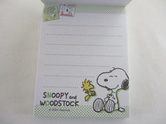 Cute Kawaii Peanuts Snoopy Mini Notepad / Memo Pad Kamio - Comic Green - Stationery Journal Diary Gift