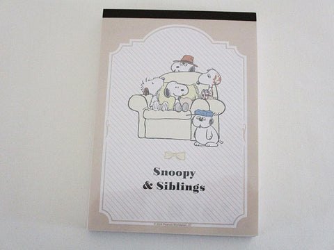 Cute Kawaii Peanuts Snoopy Siblings 4 x 6 Inch Notepad / Memo Pad - Stationery Paper Diary Journal Gift