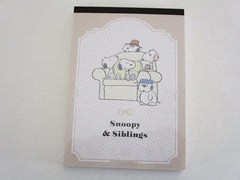 Cute Kawaii Peanuts Snoopy Siblings 4 x 6 Inch Notepad / Memo Pad - Stationery Paper Diary Journal Gift