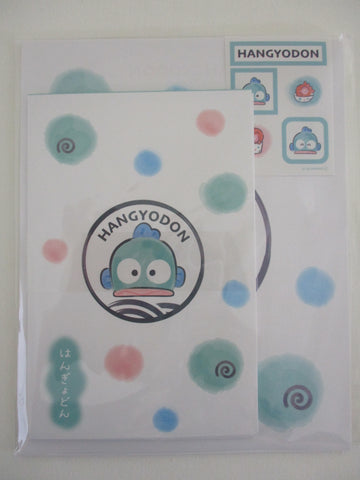Cute Kawaii ‧₊ ᵎᵎ 🍒 ⋅ ˚✮ Sanrio ‪‪❤︎ Hangyodon Letter Set Pack - Stationery Writing Paper Envelope Penpal Gift preowned