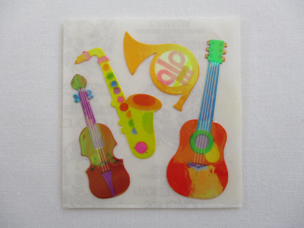 Sandylion Music Instruments Guitar Violin Pearly / Opalescent Sticker Sheet / Module - Vintage & Collectible