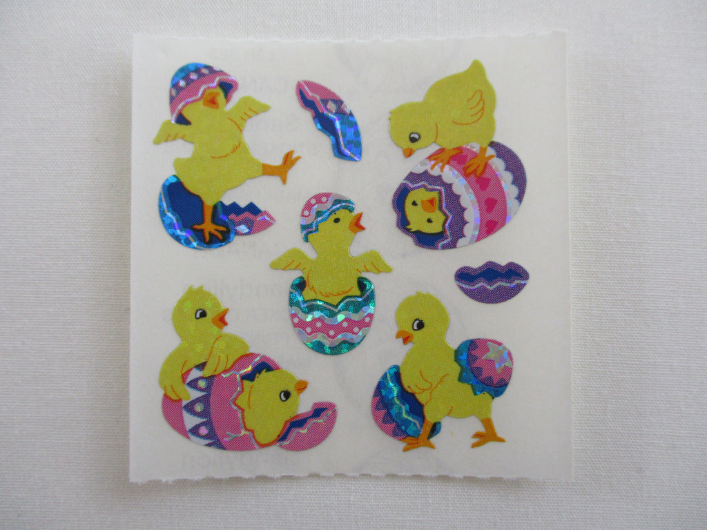 Sandylion Chicks Easter Egg Glitter Sticker Sheet / Module - Vintage & Collectible