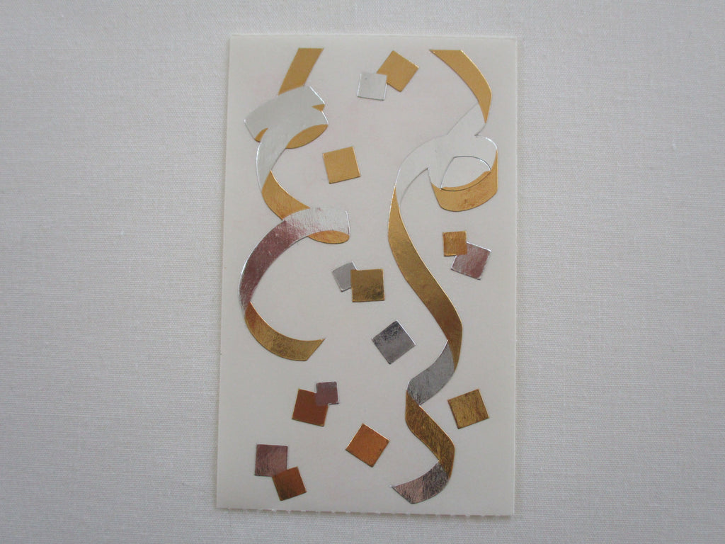 Mrs Grossman Party Ribbons Gold Silver Sticker Sheet / Module - Vintage & Collectible