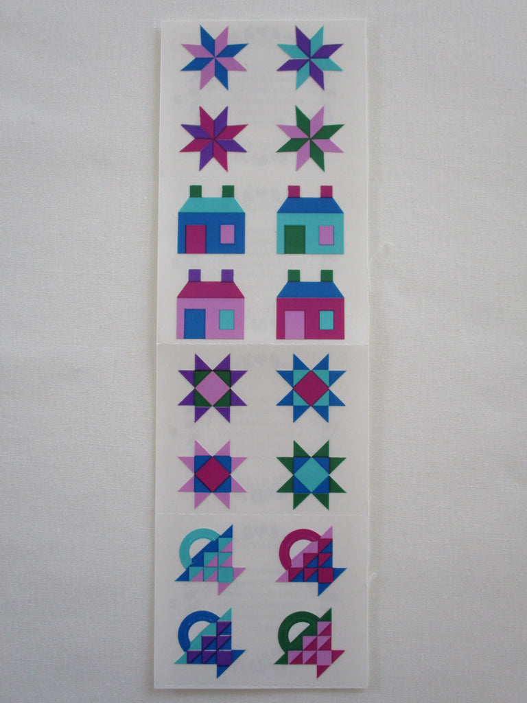 Mrs Grossman Classic Quilt Star House Sewing Block Sticker Sheet / Module - Vintage & Collectible