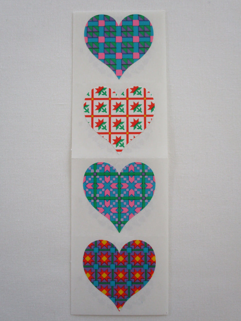 Mrs Grossman Quilt Hearts Sticker Sheet / Module - Vintage & Collectible