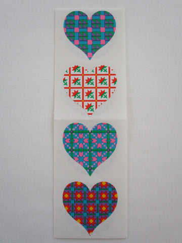 Mrs Grossman Quilt Hearts Sticker Sheet / Module - Vintage & Collectible